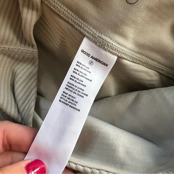 NWT Good American Angeled rib leggings tights cream ribbed 2 small - Picture 5 of 7